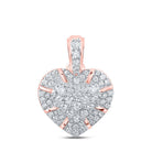 Radiant Love: 10kt Rose Gold Diamond Heart Pendant - Splendid Jewellery