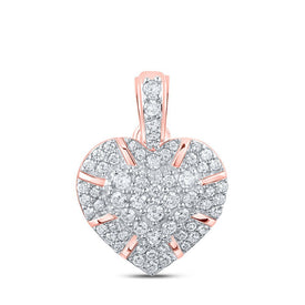 Radiant Love: 10kt Rose Gold Diamond Heart Pendant - Splendid Jewellery