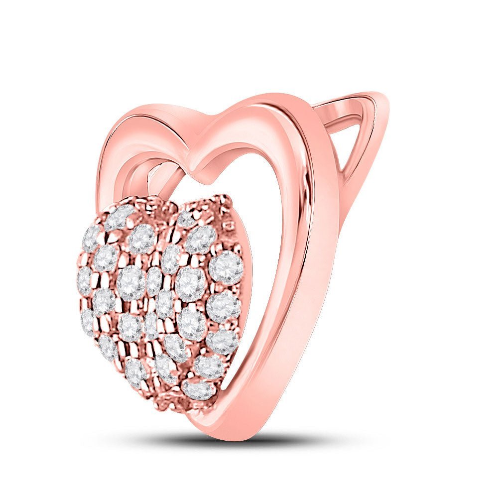 Radiant Love: 10kt Rose Gold Diamond Heart Pendant - Splendid Jewellery
