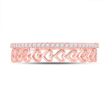 Load image into Gallery viewer, Radiant Love | 10kt Rose Gold Heart-Shaped Diamond Band Ring 1/6 Cttw - Alternate view 4 from Splendid Jewellery