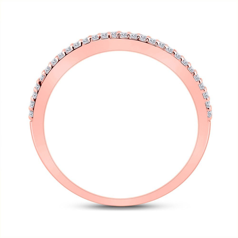 Radiant Love | 10kt Rose Gold Heart - Shaped Diamond Band Ring 1/6 Cttw - Splendid Jewellery