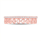Radiant Love | 10kt Rose Gold Heart - Shaped Diamond Band Ring 1/6 Cttw - Splendid Jewellery