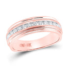 Radiant Love 10kt Rose Gold Mens Diamond Wedding Band Ring 1/2 Cttw - A Timeless Emblem of Devotion and Affection - Alternate view 1 from Splendid Jewellery