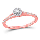 Radiant Love: 10kt Rose Gold Round Diamond Solitaire Bridal Wedding Engagement Ring 1/5 Cttw - Splendid Jewellery