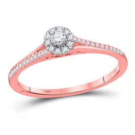 Radiant Love: 10kt Rose Gold Round Diamond Solitaire Bridal Wedding Engagement Ring 1/5 Cttw - Splendid Jewellery