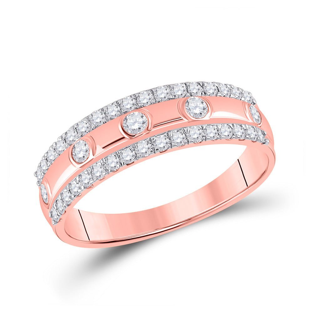 Radiant Love | 10kt Rose Gold Womens Round Diamond Anniversary Ring 1/2 Cttw | Splendid Jewellery - Splendid Jewellery