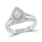 Radiant Love: 10kt Two - tone Gold Diamond Bridal Wedding Ring Band Set - Splendid Jewellery