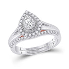 Radiant Love: 10kt Two - tone Gold Diamond Bridal Wedding Ring Band Set - Splendid Jewellery
