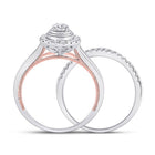 Radiant Love: 10kt Two - tone Gold Diamond Bridal Wedding Ring Band Set - Splendid Jewellery