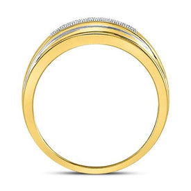 Radiant Love 10kt Two-tone Gold Diamond Eternity Band Ring 1/8 Cttw - Alternate view 1 from Splendid Jewellery