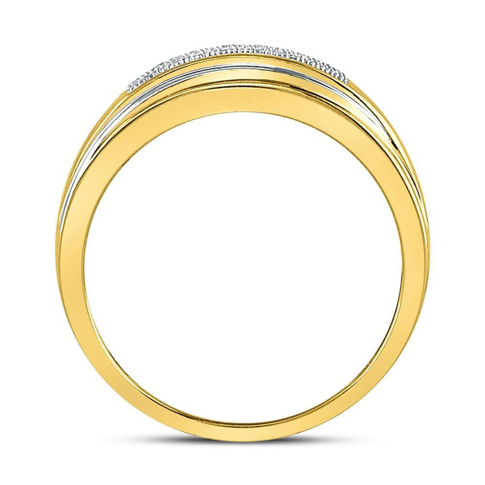 Radiant Love 10kt Two - tone Gold Diamond Eternity Band Ring 1/8 Cttw - Splendid Jewellery