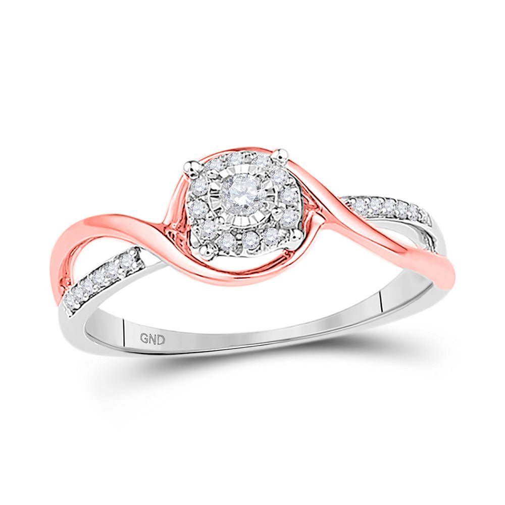 Radiant Love: 10kt Two - tone Gold Diamond Solitaire Promise Ring - Splendid Jewellery