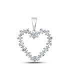 Radiant Love: 10kt White Gold Baguette Diamond Heart Pendant - Splendid Jewellery