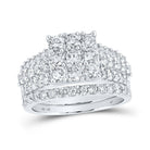 Radiant Love | 10kt White Gold Diamond Bridal Wedding Ring Band Set 2 Cttw | Splendid Jewellery - Splendid Jewellery