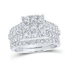 Radiant Love | 10kt White Gold Diamond Bridal Wedding Ring Band Set 2 Cttw | Splendid Jewellery - Splendid Jewellery