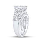 Radiant Love | 10kt White Gold Diamond Bridal Wedding Ring Band Set 2 Cttw | Splendid Jewellery - Splendid Jewellery