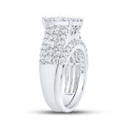 Radiant Love | 10kt White Gold Diamond Bridal Wedding Ring Band Set 2 Cttw | Splendid Jewellery - Splendid Jewellery