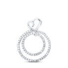 Radiant Love: 10kt White Gold Diamond Circle Heart Pendant - Splendid Jewellery