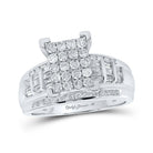 Radiant Love: 10kt White Gold Diamond Cluster Bridal Wedding Engagement Ring - Splendid Jewellery