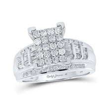 Load image into Gallery viewer, Radiant Love: 10kt White Gold Diamond Cluster Bridal Wedding Engagement Ring - Splendid Jewellery