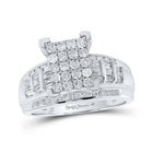 Radiant Love: 10kt White Gold Diamond Cluster Bridal Wedding Engagement Ring - Splendid Jewellery