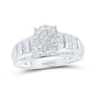 Radiant Love: 10kt White Gold Diamond Cluster Bridal Wedding Engagement Ring - Splendid Jewellery
