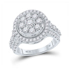 Radiant Love: 10kt White Gold Diamond Cluster Bridal Wedding Engagement Ring - Splendid Jewellery