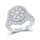 Radiant Love: 10kt White Gold Diamond Cluster Bridal Wedding Engagement Ring - Splendid Jewellery