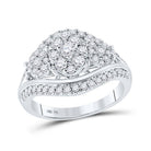 Radiant Love: 10kt White Gold Diamond Cluster Bridal Wedding Ring - Splendid Jewellery