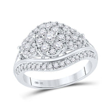 Load image into Gallery viewer, Radiant Love: 10kt White Gold Diamond Cluster Bridal Wedding Ring - Splendid Jewellery