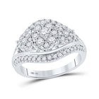 Radiant Love: 10kt White Gold Diamond Cluster Bridal Wedding Ring - Splendid Jewellery
