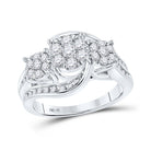 Radiant Love: 10kt White Gold Diamond Cluster Bridal Wedding Ring - Splendid Jewellery