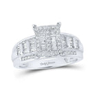 Radiant Love: 10kt White Gold Diamond Cluster Bridal Wedding Ring - Splendid Jewellery