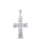 Radiant Love: 10kt White Gold Diamond Cross Pendant - Splendid Jewellery