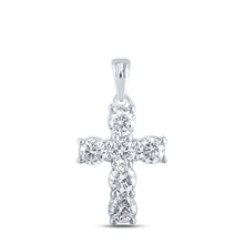 Load image into Gallery viewer, Radiant Love: 10kt White Gold Diamond Cross Pendant - Splendid Jewellery