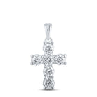 Radiant Love: 10kt White Gold Diamond Cross Pendant - Splendid Jewellery