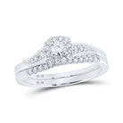 Radiant Love 10kt White Gold Diamond Halo Bridal Wedding Ring Band Set 1/3 Cttw | Splendid Jewellery - Splendid Jewellery