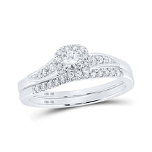 Load image into Gallery viewer, Radiant Love 10kt White Gold Diamond Halo Bridal Wedding Ring Band Set 1/3 Cttw | Splendid Jewellery - Splendid Jewellery