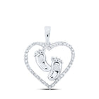 Radiant Love: 10kt White Gold Diamond Heart & Love Symbol Pendant - Splendid Jewellery