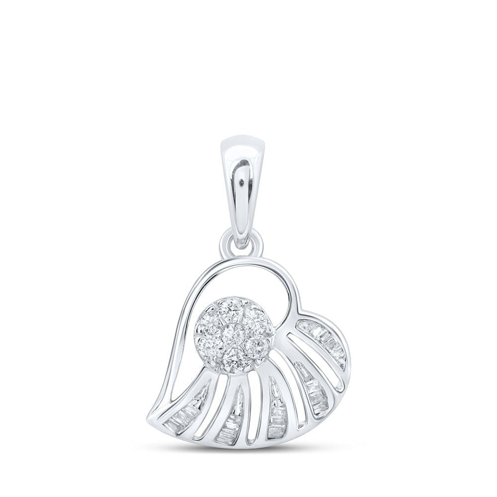 Radiant Love: 10kt White Gold Diamond Heart Pendant - Splendid Jewellery