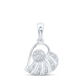 Radiant Love: 10kt White Gold Diamond Heart Pendant - Splendid Jewellery