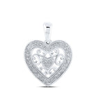 Radiant Love: 10kt White Gold Diamond Heart Pendant - Splendid Jewellery