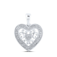 Load image into Gallery viewer, Radiant Love: 10kt White Gold Diamond Heart Pendant - Splendid Jewellery