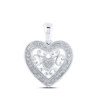 Radiant Love: 10kt White Gold Diamond Heart Pendant - Splendid Jewellery