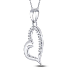 Load image into Gallery viewer, Radiant Love: 10kt White Gold Diamond Heart Pendant  Side View from Splendid Jewellery