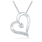 Radiant Love: 10kt White Gold Diamond Heart Pendant - Splendid Jewellery