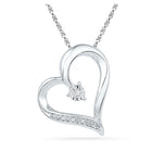 Radiant Love: 10kt White Gold Diamond Heart Pendant - Splendid Jewellery