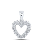 Radiant Love: 10kt White Gold Diamond Heart Pendant - Splendid Jewellery