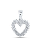 Radiant Love: 10kt White Gold Diamond Heart Pendant - Splendid Jewellery