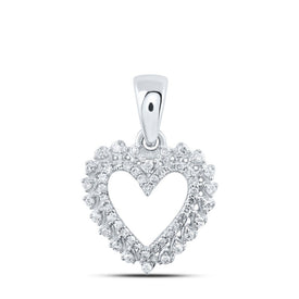 Radiant Love: 10kt White Gold Diamond Heart Pendant - Splendid Jewellery